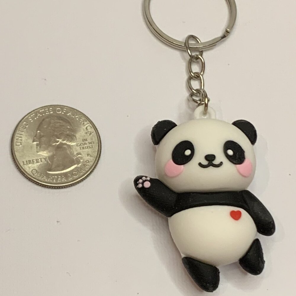 Panda Bear Keychain, Panda Keychain Gift Idea, Silly Animal Accessories, Panda